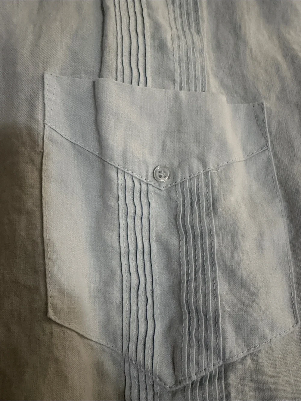Light Blue Men's Linen Guayabera top